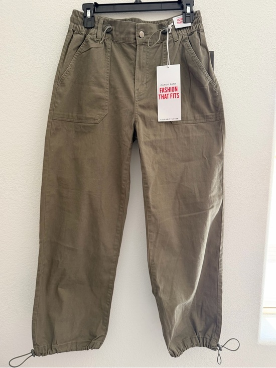 Celebrity Pink Pants - Celebrity Pink Olive Green Cargo Pants with Drawcord Cuffs